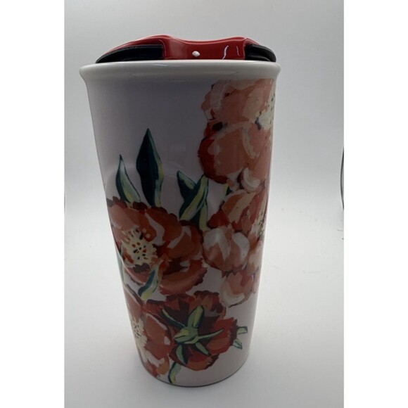 Starbucks Pattern Starbucks | Dining | Starbucks Floral Flowers Ceramic Travel Tumbler Oz ...